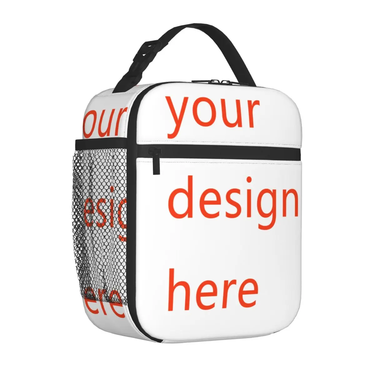 Fiambrera portátil con diseño personalizado, bolsa de almuerzo aislada con foto o logotipo, contenedor de comida, bolsa enfriadora