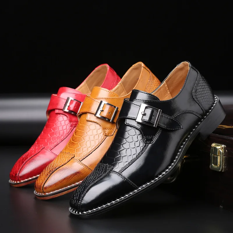 

Monk Strap Shoes Oxford Shoes For Men Black Leather Formal Shoes Men Elegant Pointed Toe Chaussures Homme Luxe Sapato Social