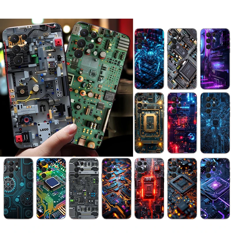 

Phone Case For Samsung Galaxy S26 S25 S24 S23 S22 S21 Ultra S24 S23 S22 S21 S25 Plus S24 FE circuit board Machine Components