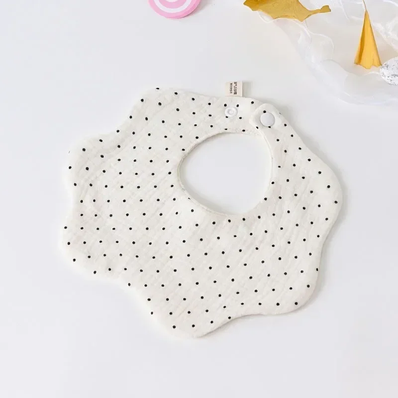 New Cute Gauze Bib Six Layers of Cotton Children's Saliva Towel Can Rotate Baby Anti-vomiting Bib