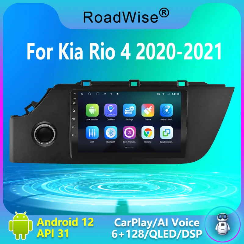 

Roadwise 2 Din Android Car Radio Multimedia For Kia RIO 4 IV FB 2020 2021 Navigation Carplay 4G Wifi GPS DSP 2din DVD Autoradio