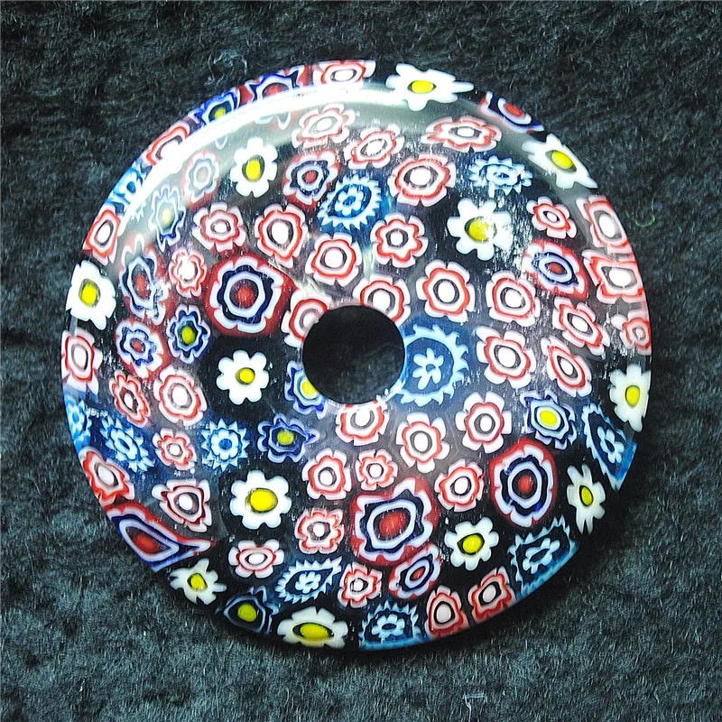 1PC Women Pendants Glass Material Donut Shape 45MM DIY Jewelry Accessories For Necklace Making Good Quality