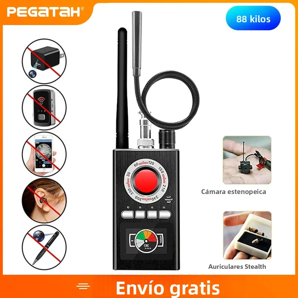 Detector de Cámaras Ocultas K88, Escáner de Señales RF y GPS, Detector de Micrófonos Ocultos GSM, Bloqueador de Señales de Audio, Protege la Privacidad
