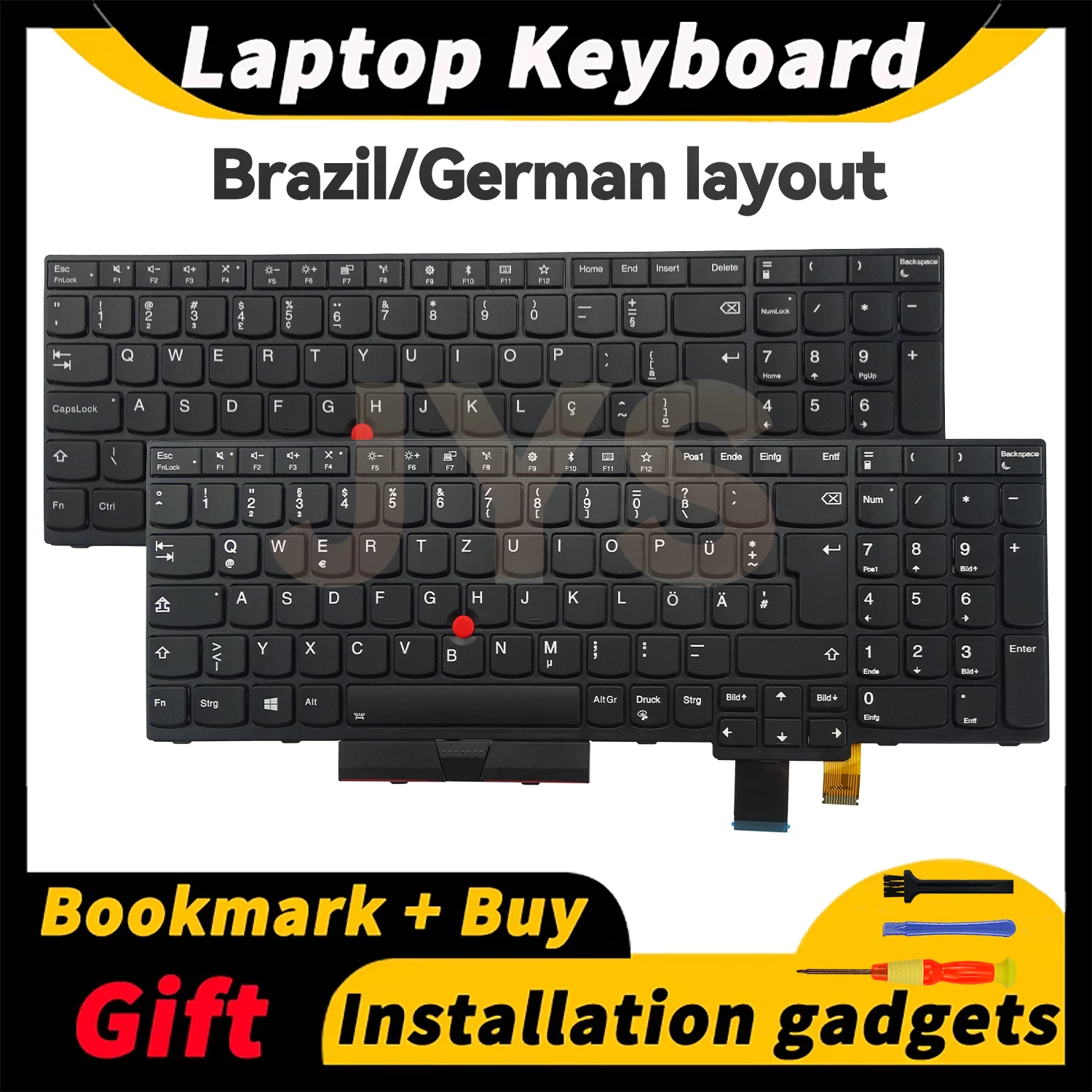 

French/Spanish/Brazil/US/UK/German layout For Lenovo ThinkPad T570/T580/P51S/P52S laptops replacement keyboard with backlit