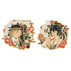 Bungo Stray Dogs Dazai Osamu  HUMAN LOST  Enamel Badge Brooch Cosplay Figure Dating Leaf Collection Jewelry Props Lapel Pins