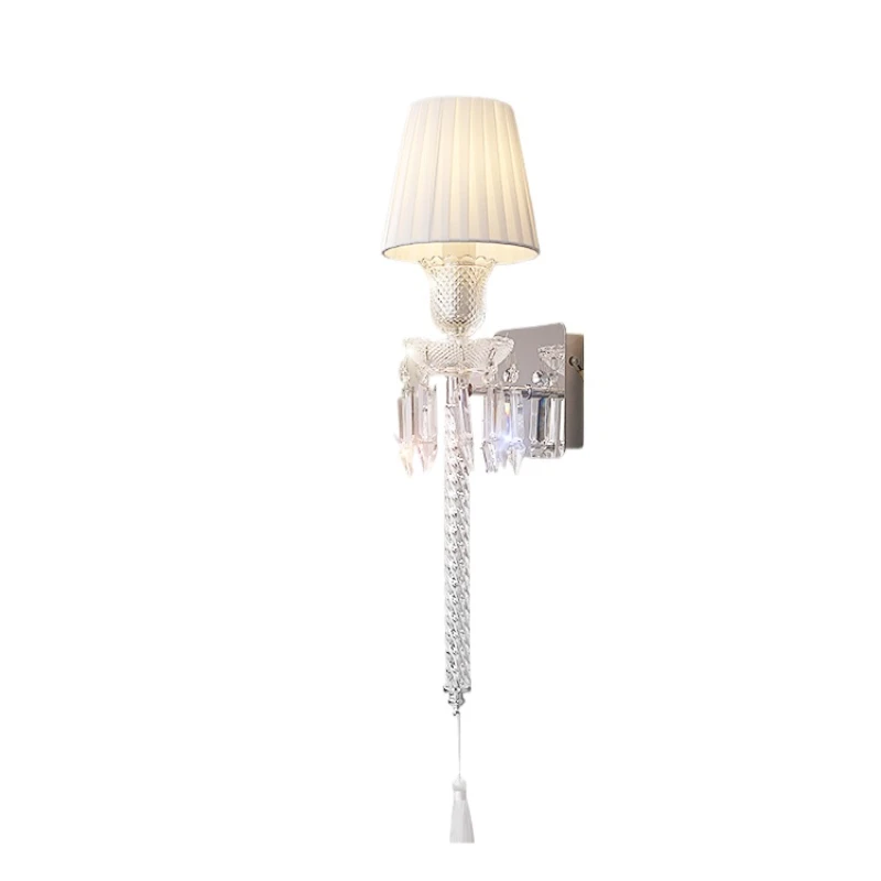 

Y Crystal wall lamp, modern French light luxury bedroom bedside lamp, living room hallway decorative wall lamp