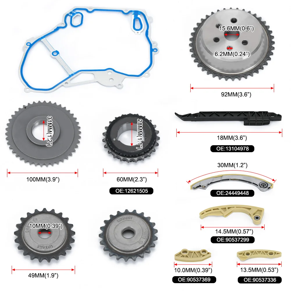 Timing Chain Kit For 11-17Buick LaCrosse Regal Verano For 09-17 Chevy Cobalt Equinox HHR Impala 24424758 24461834 12608580