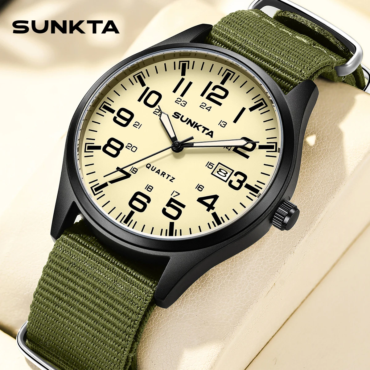 

SUNKTA брендовые роскошные мужские кварцевые часы с датой, нейлоновые кожаные водонепроницаемые светящиеся военные спортивные часы для мужчин, relogios masculino