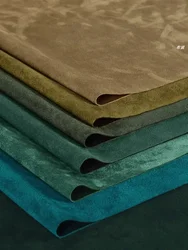 Elastic Suede Fabric By The Meter for Coats Skirt Dresses Clothing Pants Diy Sewing Cloth Soft Comfortable Smooth Green Series