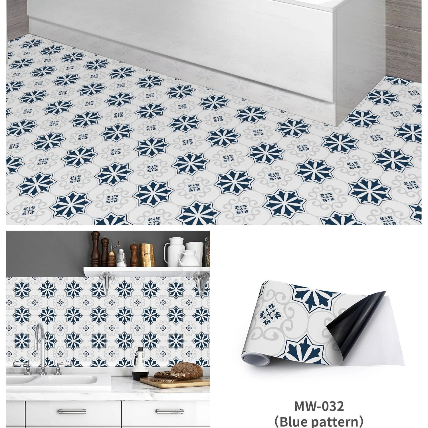 Simple Geometry Self-Adhesive Corner Line Tile Stickers Wall Border Decal DIY Kitchen Bathroom Decorative Waistline Wall Sticker view 5