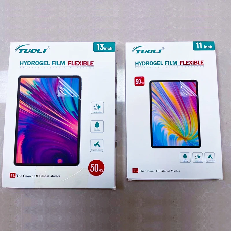 TUOLI Tablet hidrogel TPU halus fleksibel, pelindung kaca belakang layar depan untuk mesin pemotong Film 10 buah