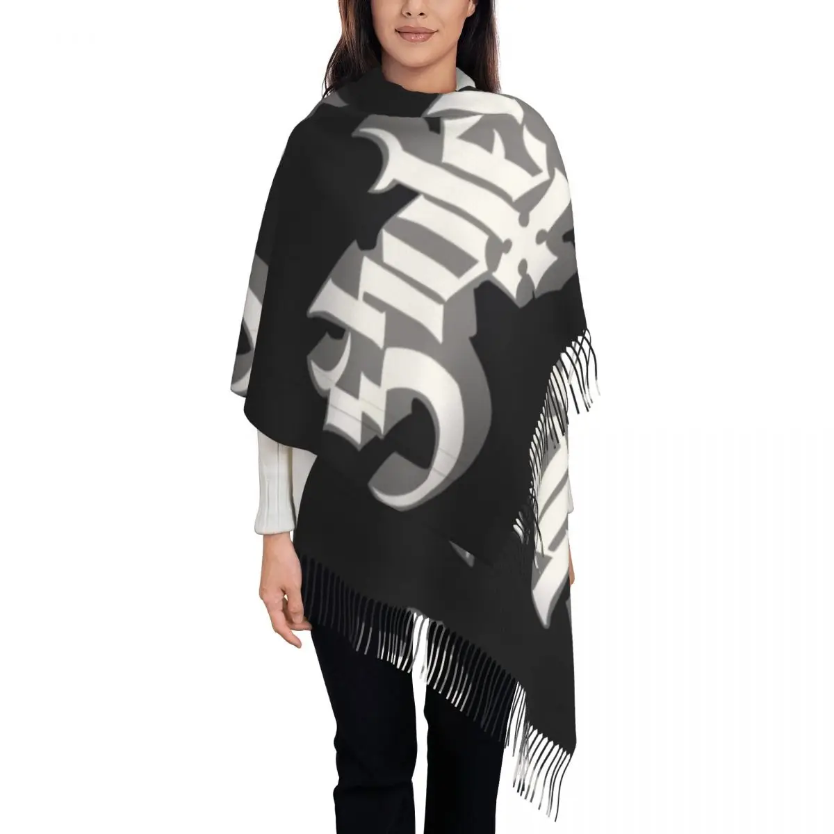 

Rock Band Ghost BC Scarf Tassel Scarves Women Soft Warm Shawls and Wraps Long Fall Winter Shawl Wrap