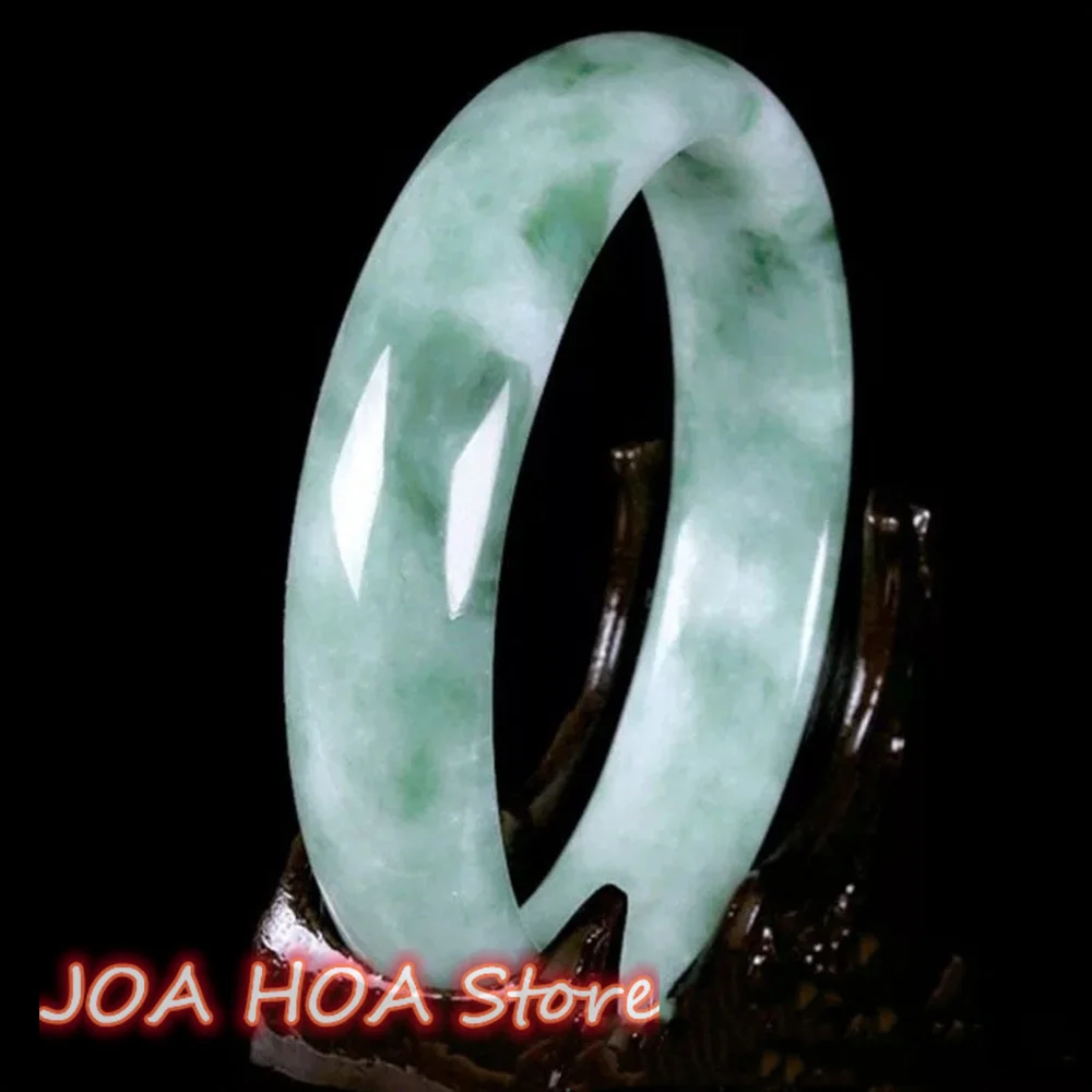 Natural Guizhou Emerald Bracelet Bean Flower Jade Bangle Jewelry Spot Authentic Jade Color Floating-flower Handring Fine Hewelry