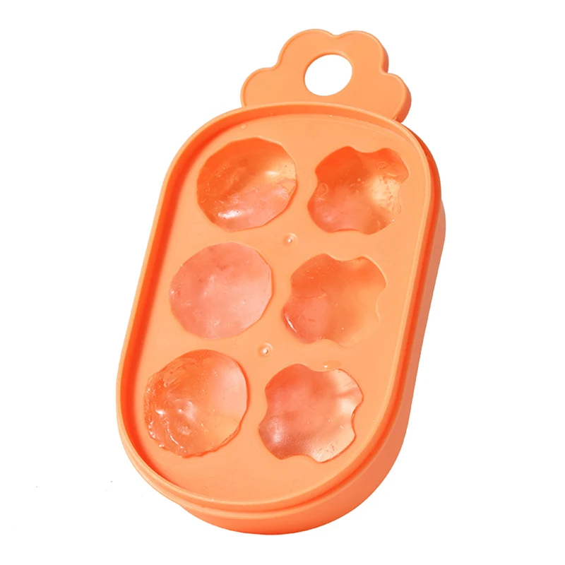 Transparent Lid 6 Grids Ice Maker Soft Bottom Mini Ice Cube Molds Cartoon Cute DIY Ice Making Model Easy To Demold Summer