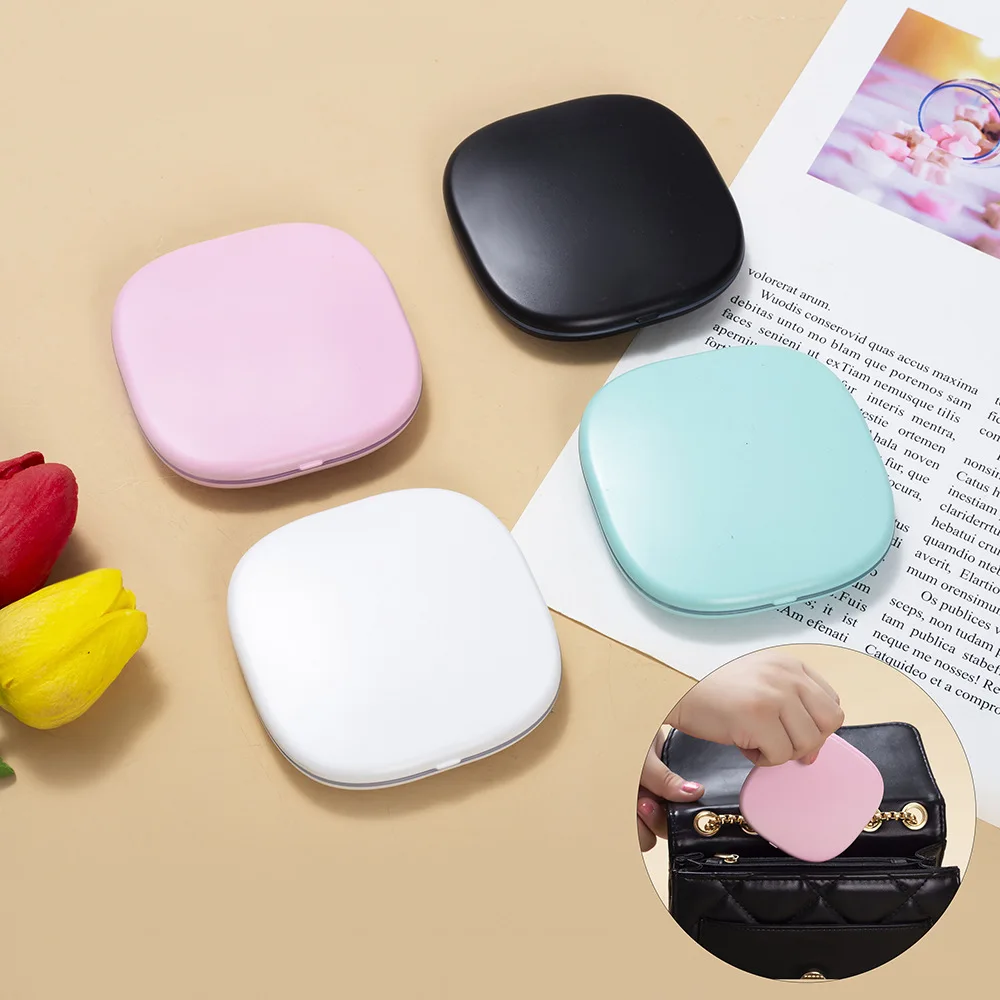 Draagbare opvouwbare reisspiegel met LED-licht, compacte cosmetische spiegel, 3x vergrotende spiegel, 2 zijden, schoonheid