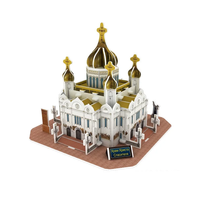 Winter Palace Burj Khalifa Tower Belem Parthenon Temple Kuwait St. Mark\'s Square 3D Paper Puzzle Building Model Toy Travel Gift