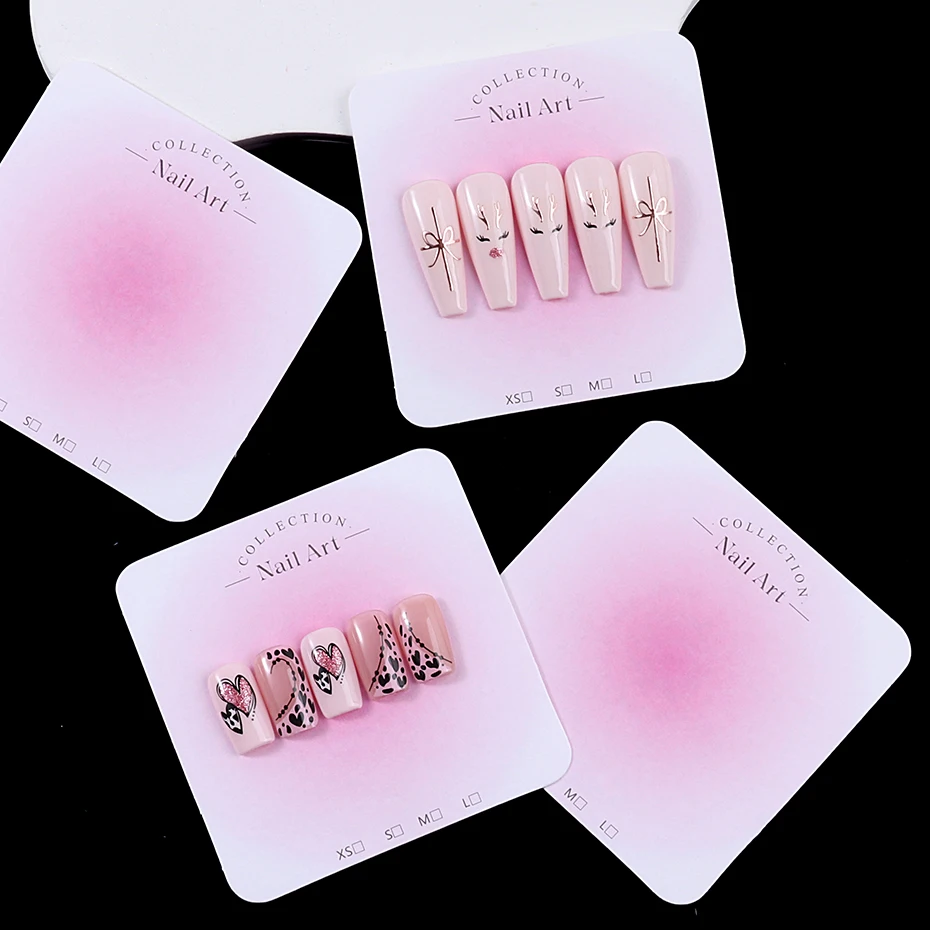 20/50 Uds. Pantalla de uñas a presión hecha a mano diseño de uñas postizas muestra muestra tarjeta de exhibición de uñas de cartón Ins manicura accesorios de fotografía herramientas de tarjeta