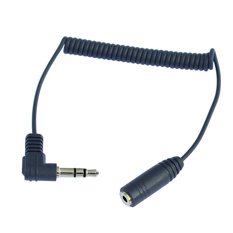 Jack 3.5mm VS 2.5mm 3 Pole Angled Male to  Female Audio Stereo Conversion Cable 20cm for Headset Camera Shutter