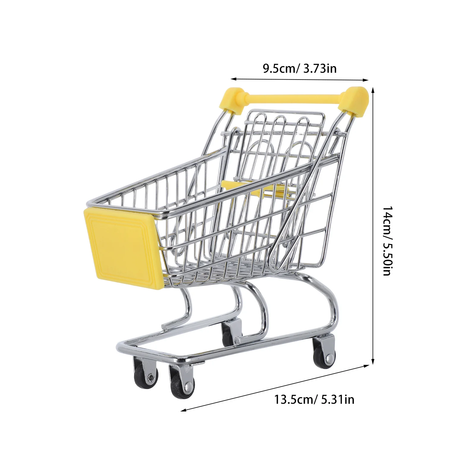 عربة تسوق مصغرة بإطار حديدي قوي وعجلات دوارة ناعمة ومنظم متعدد الوظائف للأطفال الصغار وديكور بيت الدمى #4