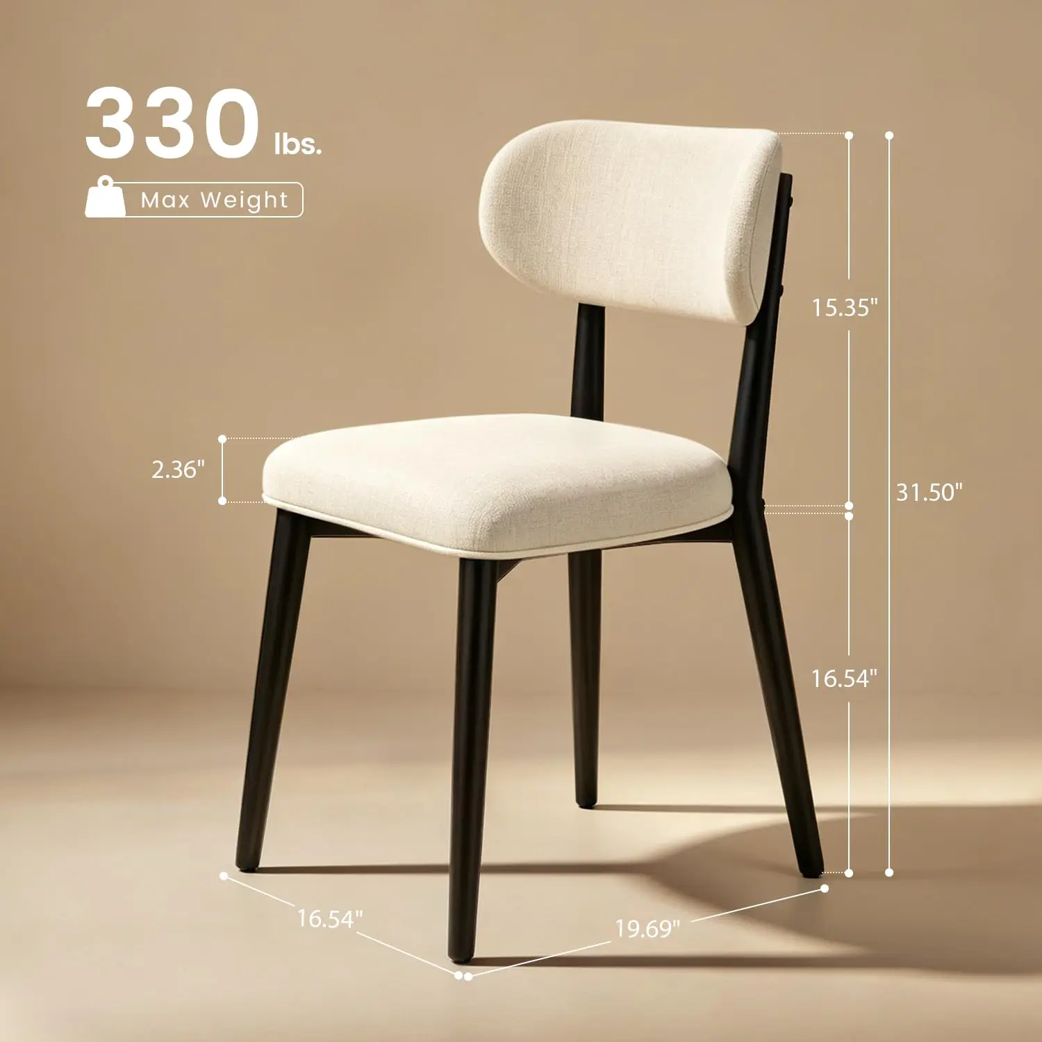 Modern Dining Chairs Set for 4, Upholstered Fabric Kitchen Dining Chair Set