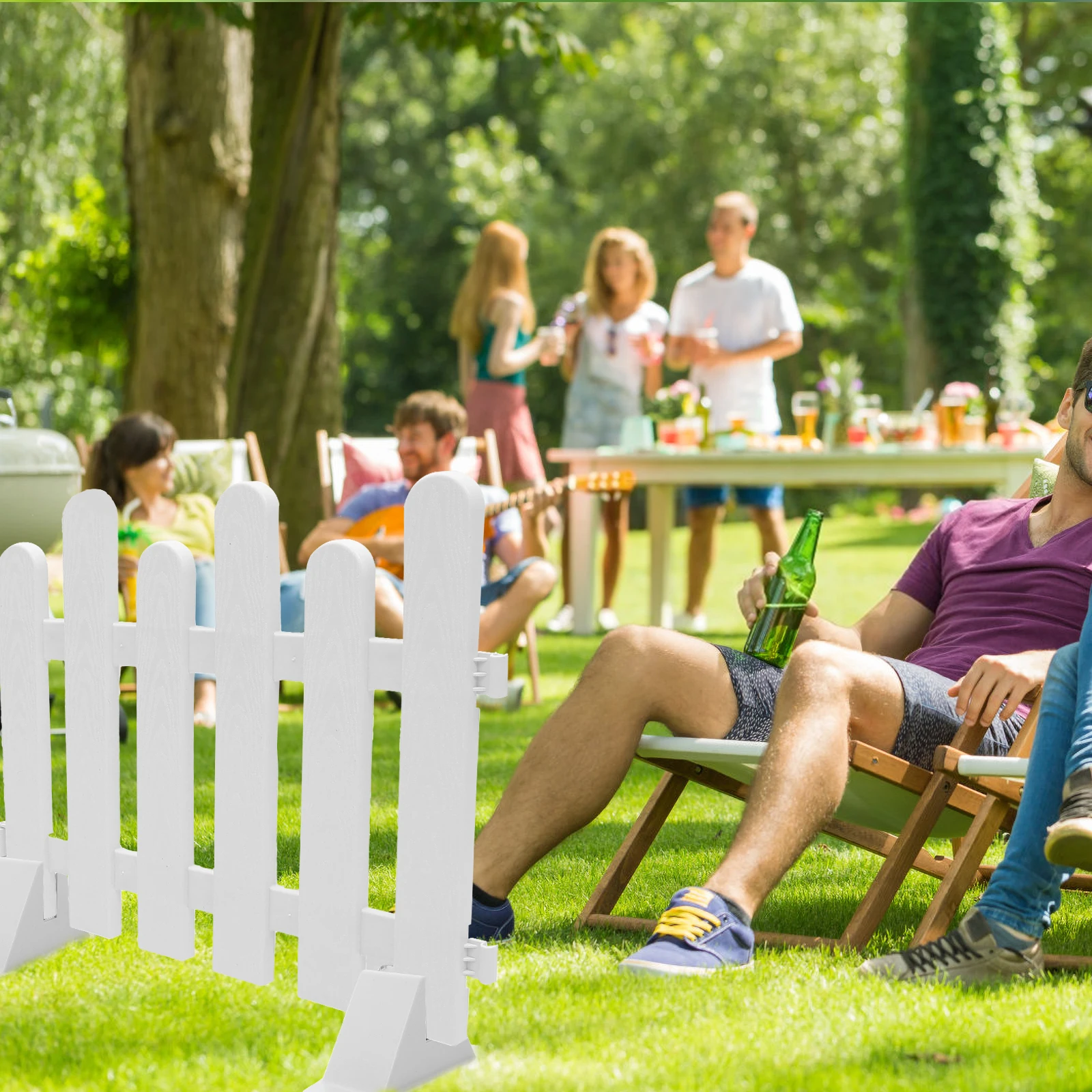 

2Pcs Plastic Fence Base Long-Lasting Garden Fence Support Anti-Tipping Design with Fixing Holes for Fences Stand and Stability