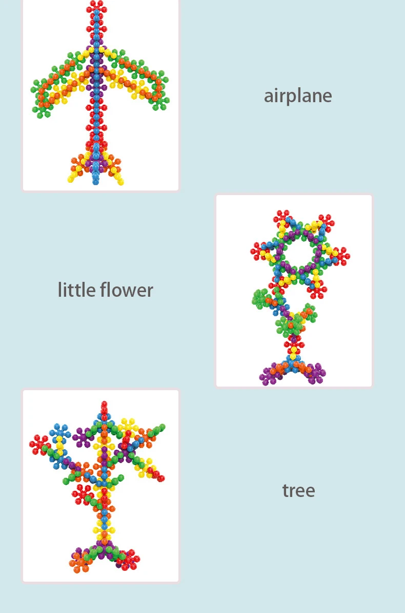 Kinder Bunte Kunststoff Pflaumenblüte Bausteine Spaß Zusammengebaute Schneeflocke Stücke Einfügen Aufklärung Frühe Bildung Spielzeug – Detail 13