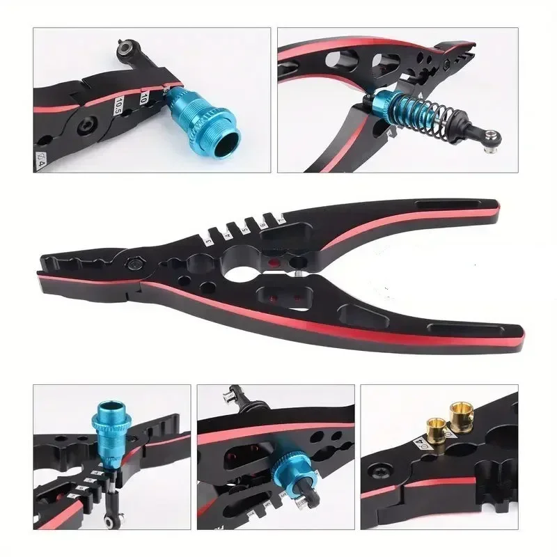 Metal Shock Absorber Ball Multi-functional Pliers Head Clamp Assemble Disassemble Tools for 1/8 1/10 RC Model Car Spare Parts
