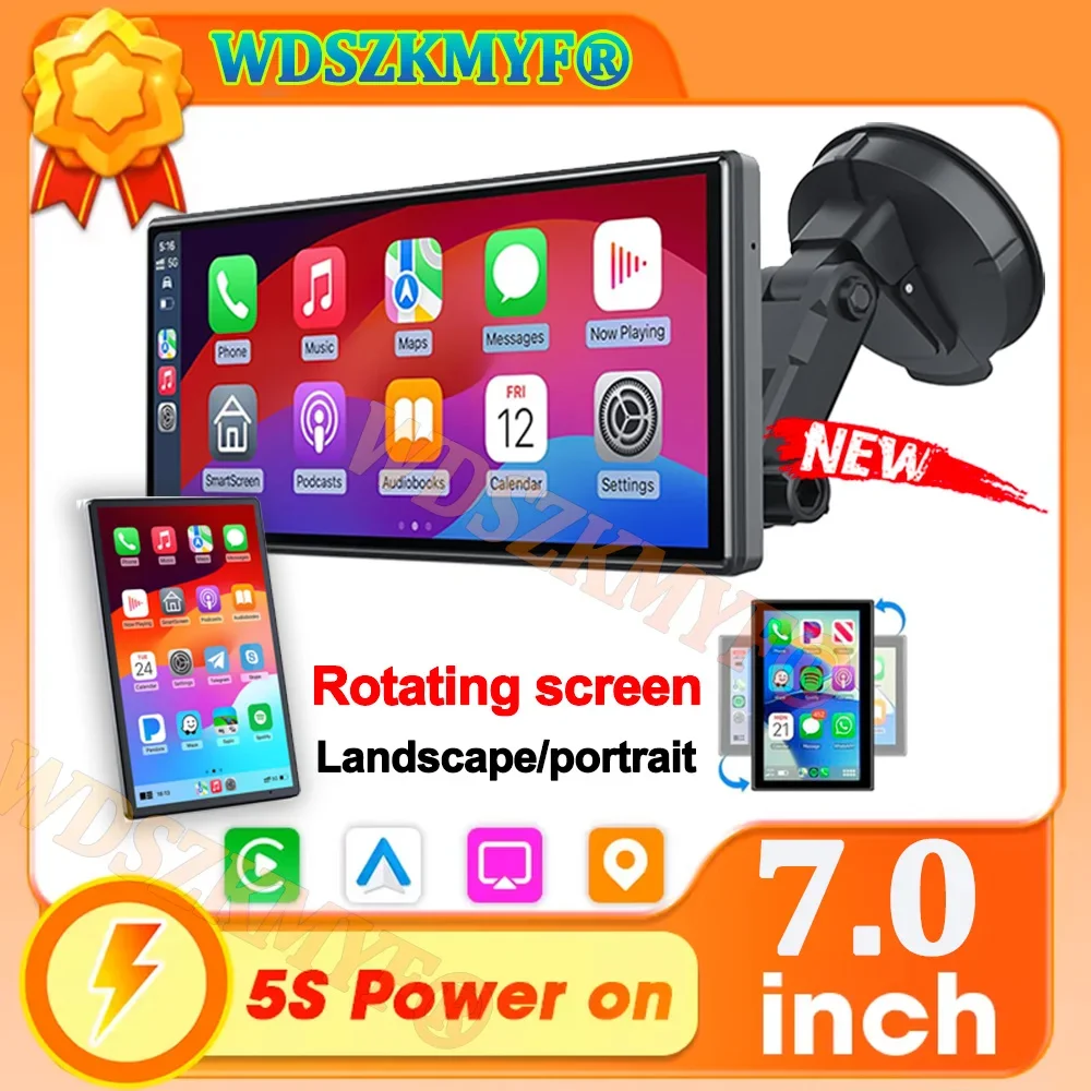 

NEW Wireless CarPlay Android Auto Car Radio Multimedia Video Player 7inch IPS Touch Screen With AUX Support Rearview Camera
