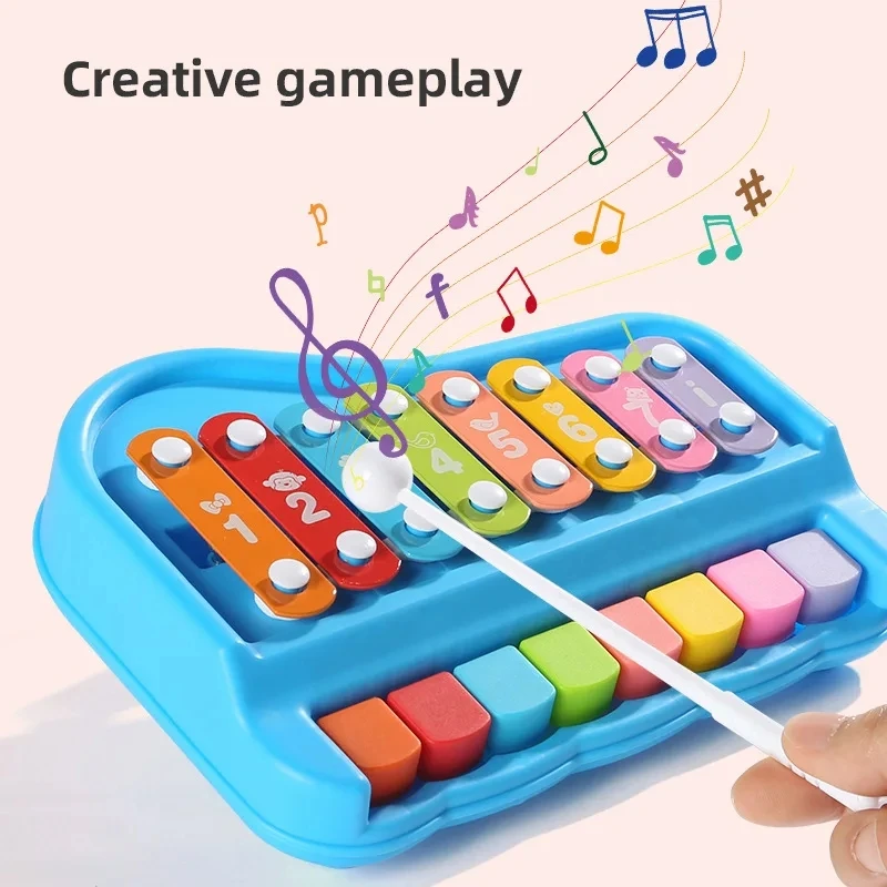 2 em 1 instrumentos musicais brinquedos 8 notas xilofone piano paróquia música jogar jogos educativos brinquedos de viagem para criança