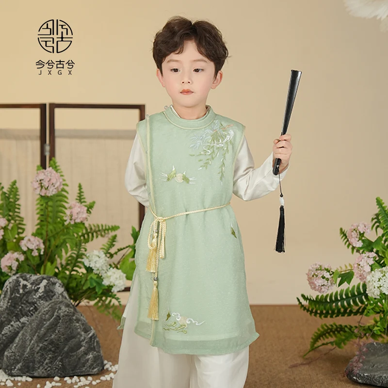 Hanfu Boys 2024 primavera e autunno Costume antico gioventù stile cinese immortale eroe Performance Costume Costume antico Set maschile