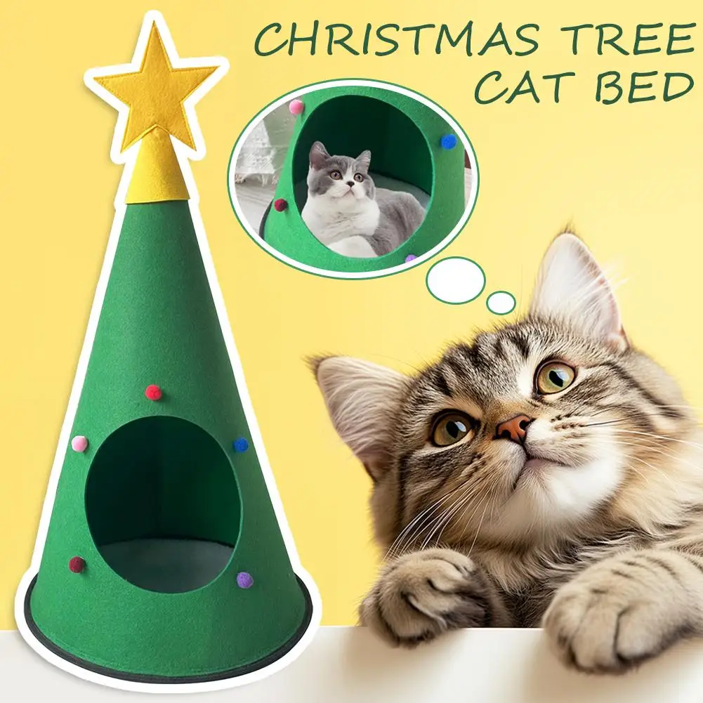 Pet Tent Nest Christmas Tree Nest Decorative Folding Keep Kennel Warm F6g8