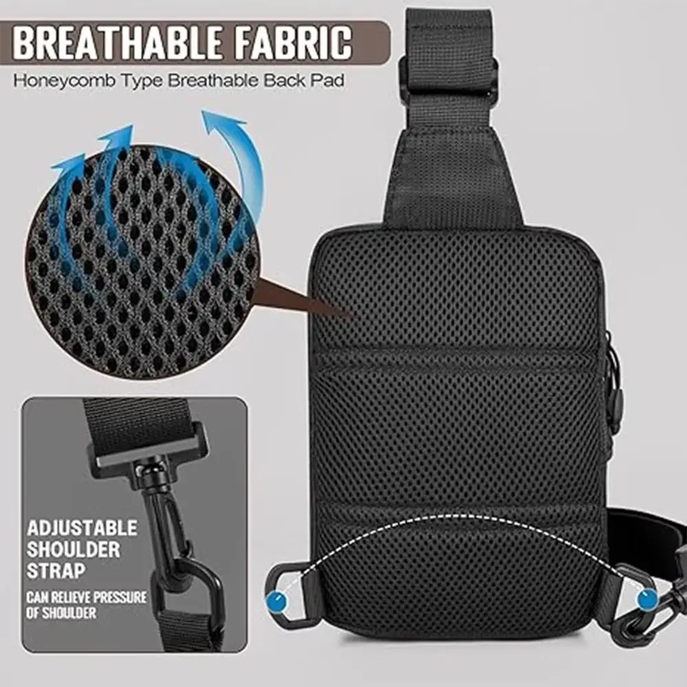 

Adjustable Sports Vest Bag Water Resistant Multi-functional Multi-functional Chest Bag Oxford Cloth Lightweight