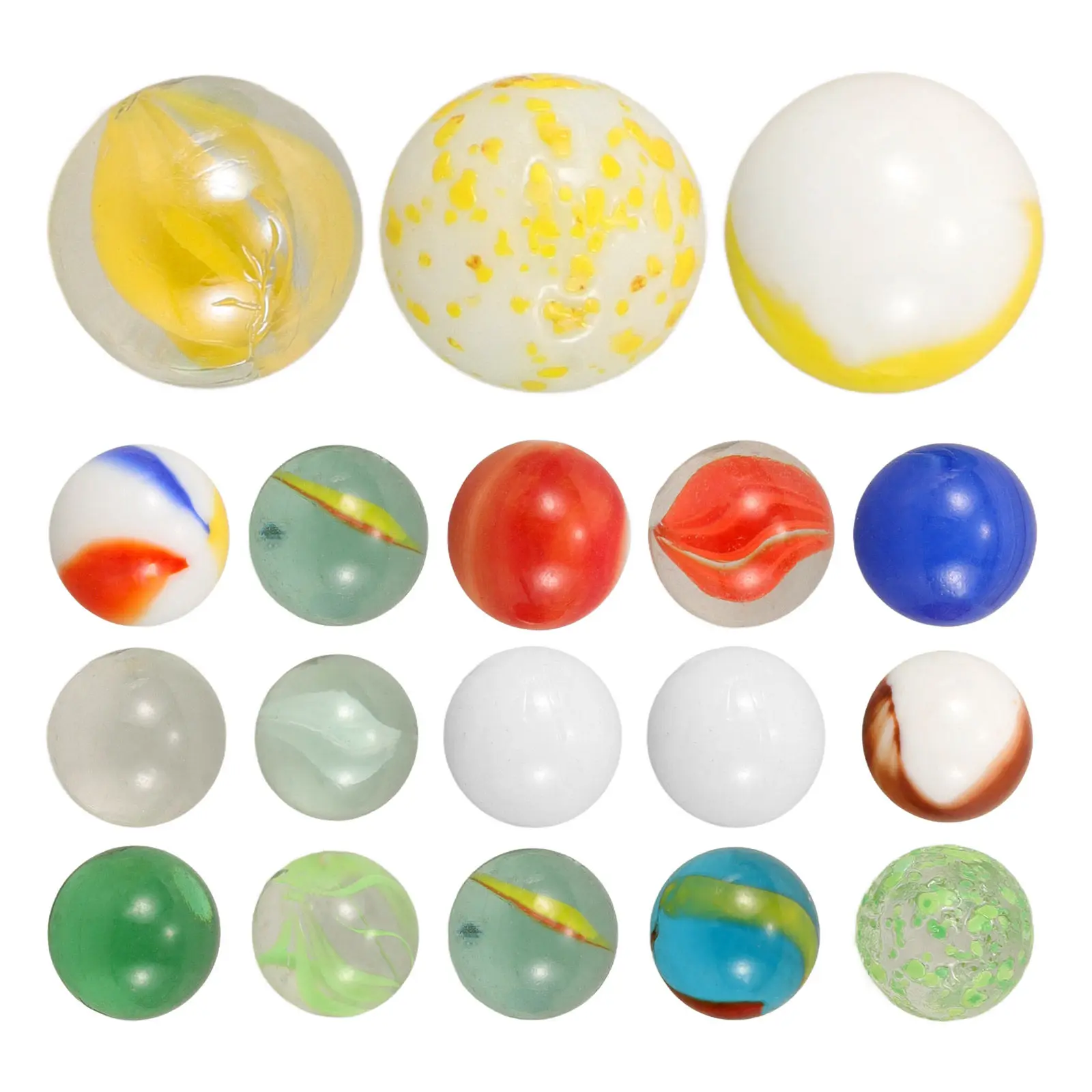 

60Pcs Glass Marbles Colorful Polished Balls for Play Tabletop Games Fish Tank Decoration Durable Marbles