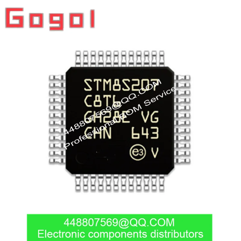 STM8S207C8T6 STM8S207, LQFP-48, 24MHz, 64KB, memoria flash, microcontrolador de 8 bits 100%New 1Pcs