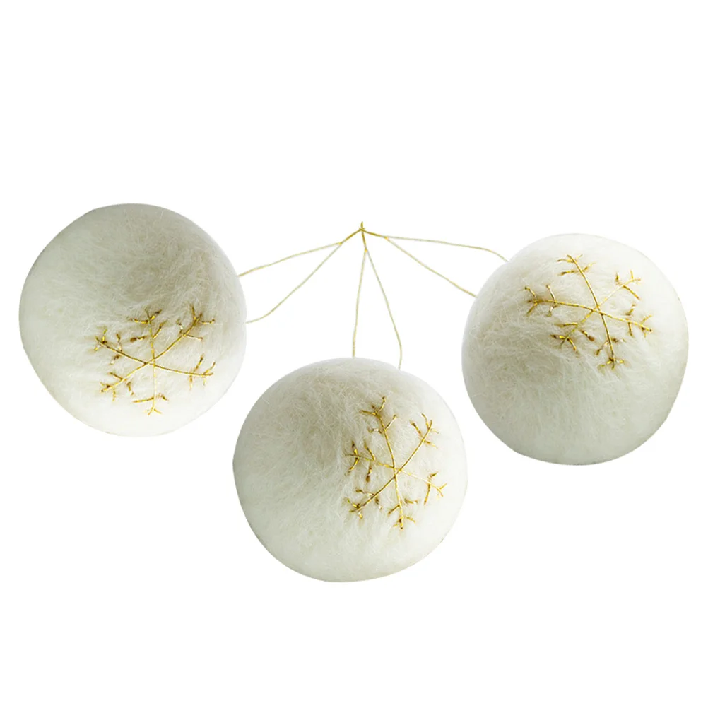 

3Pcs Christmas Hanging Ball Ornaments Made of Felt for Xmas Tree Decorations Party Holiday Home Decor Festive Seasonal