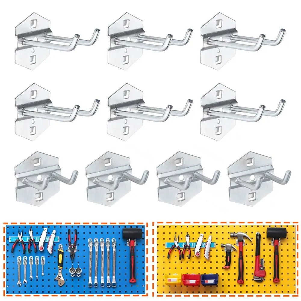 Hole Board Hook Steel Oblique Hanger Shop Good Shelf Hardware Tool Hammer/Pliers Wall Mount Storage Rack Garage Pegboard Hook