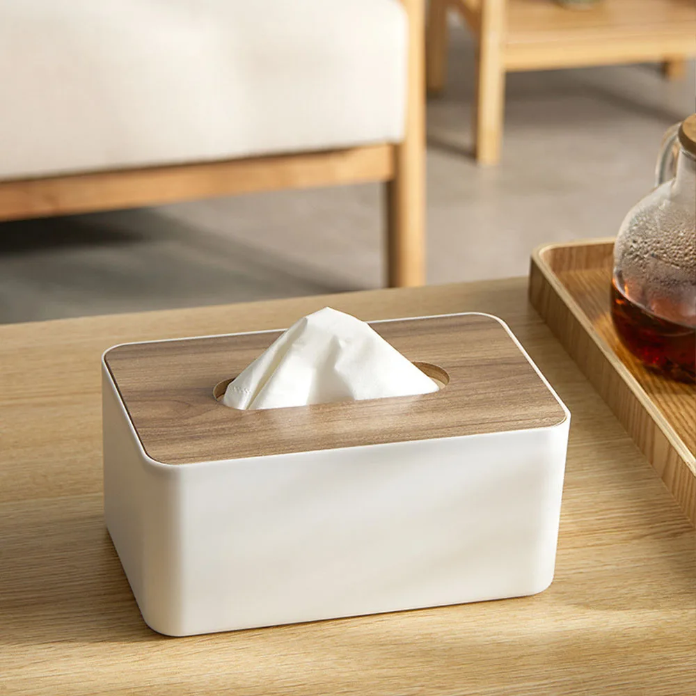 Japanese Minimalist Wooden Cover Desktop, Home Tissue Box, Storage, Paper Drawer, Car Gift