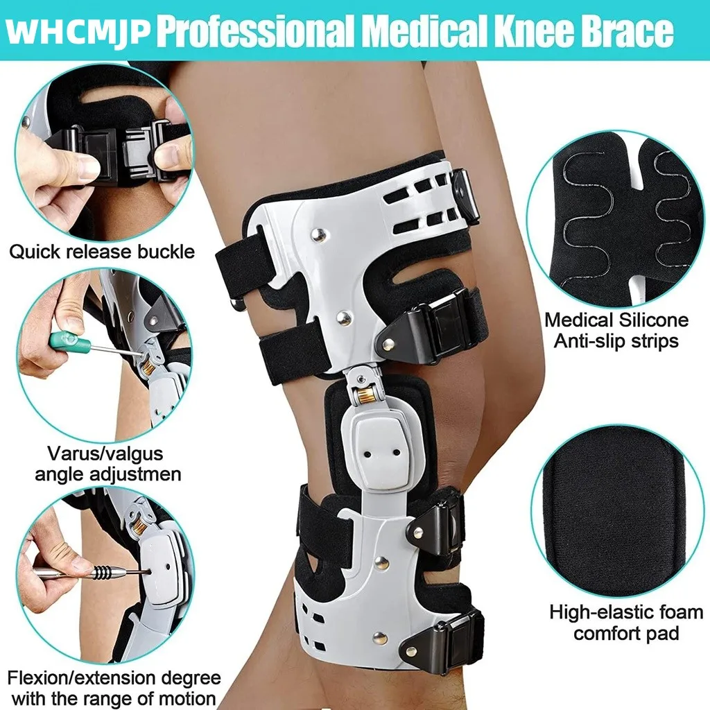 Unloader ROM Knee Brace Hinged Immobilizer for ACL MCL PCL Injury - Orthosis Stabilizer for Women and Men Adjustable Recovery