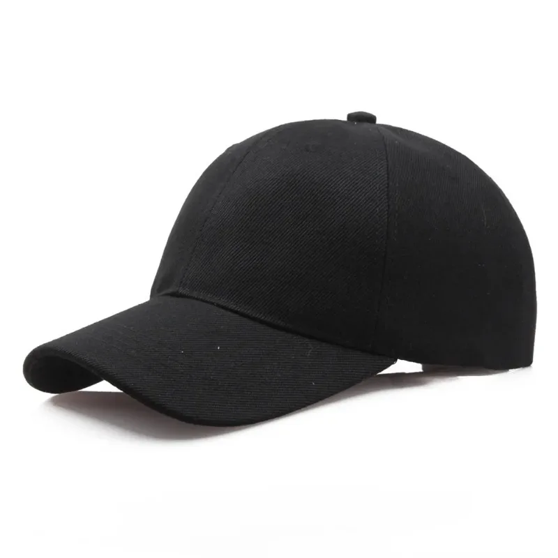 Unisex Solid Black Baseball Cap Adjustable Snapback Lightweight Dad Hat for Men Women Daily Wear