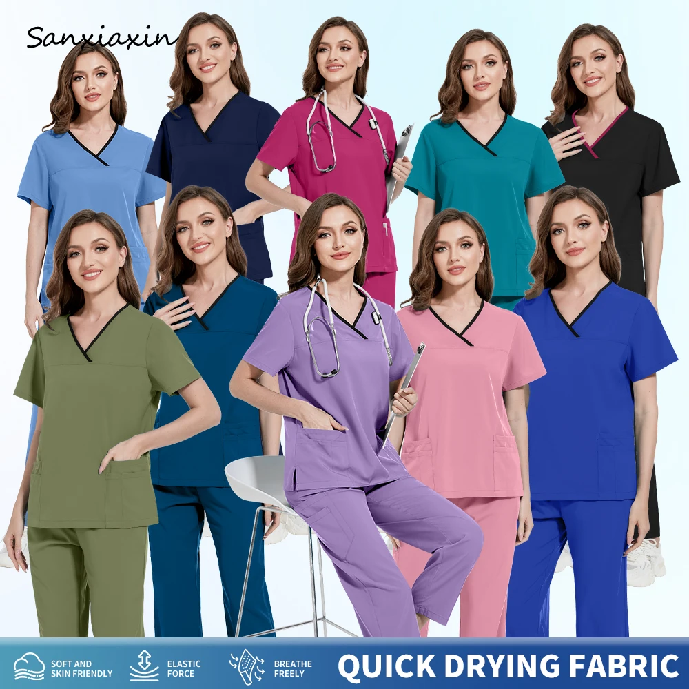 

Medical Scrubs Sets Hospital Nursing Uniforms Breathable Sanitary Operating Room Uniforms Aesthetic Nurse Suits Doctor Workwear