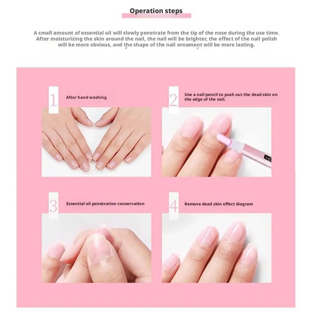 Pluma de aceite de esencia para moler uñas, repara las cutículas de las uñas, hidrata, elimina la piel muerta, esmalte de uñas, 2 olores, pluma de aceite nutritiva para uñas