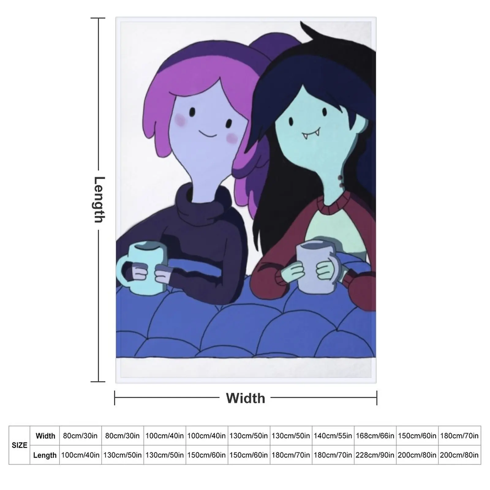 Princess Bubblegum and Marceline Throw Blanket Camping Weighted Blankets