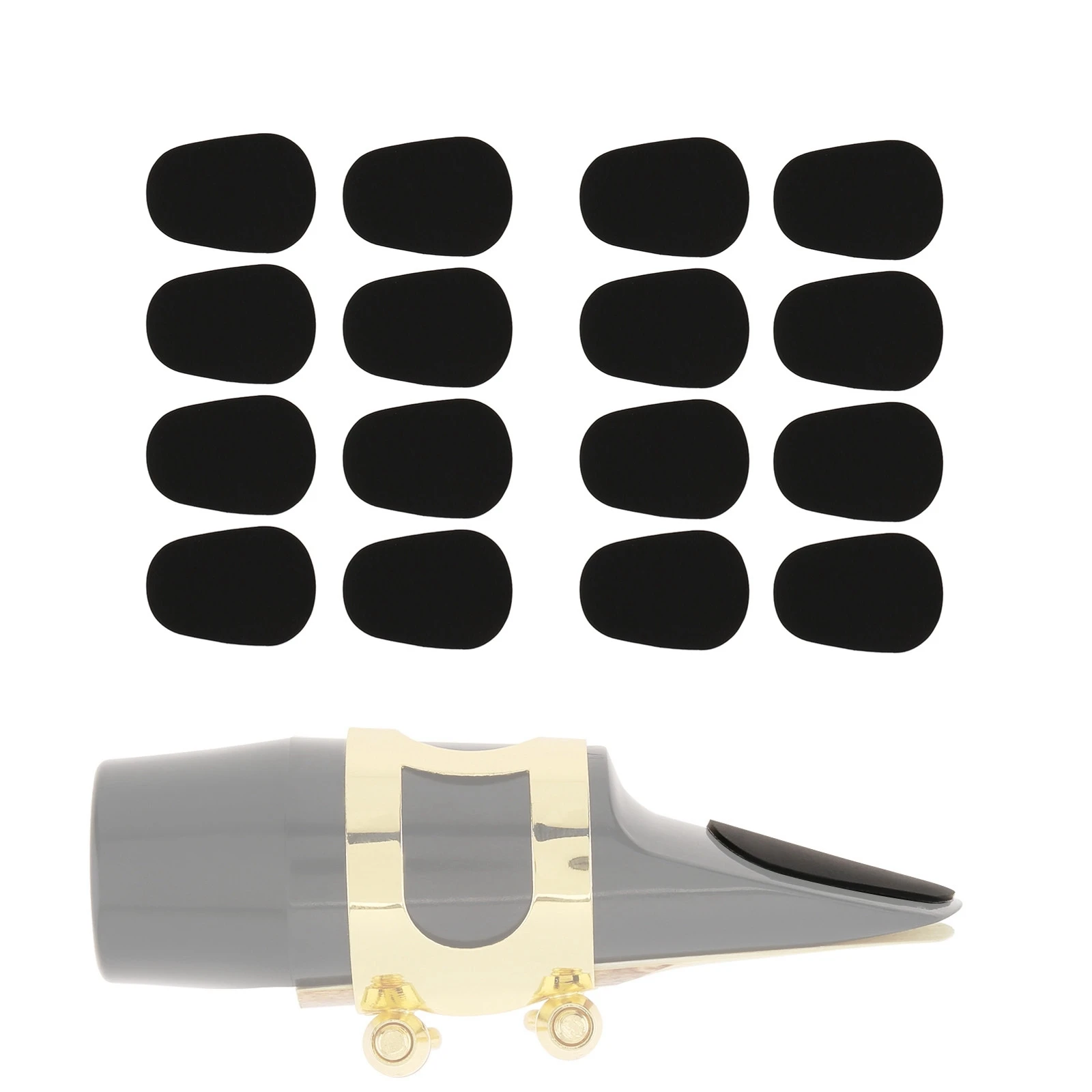 16pcs Standard 0.8mm Saxophone Mouthpiece Cushion Silicone Alto Tenor Saxophone Clarinet Sax Mouthpiece Patches Pads