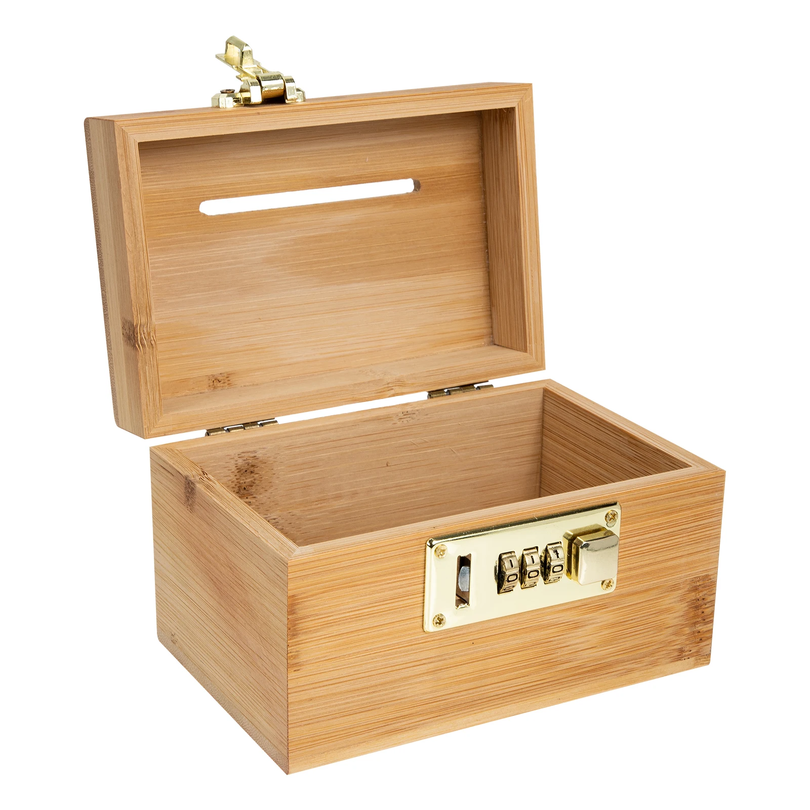 

Wooden Piggy Bank Retro Style Coin Storage Box Wood Iron Material Box Jewelry Storage Organizer