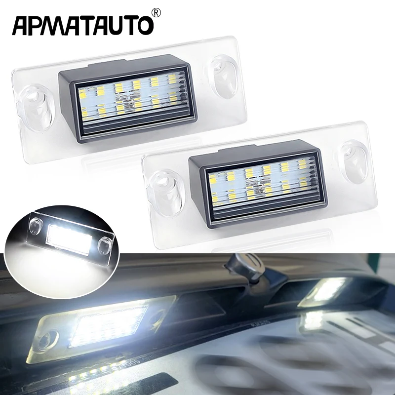 2pcs White LED License Number Plate Light Lamps For Audi A4 B5 1995-2001 Error Free 8D0943021C, 8D0943021D, 8D0943021E