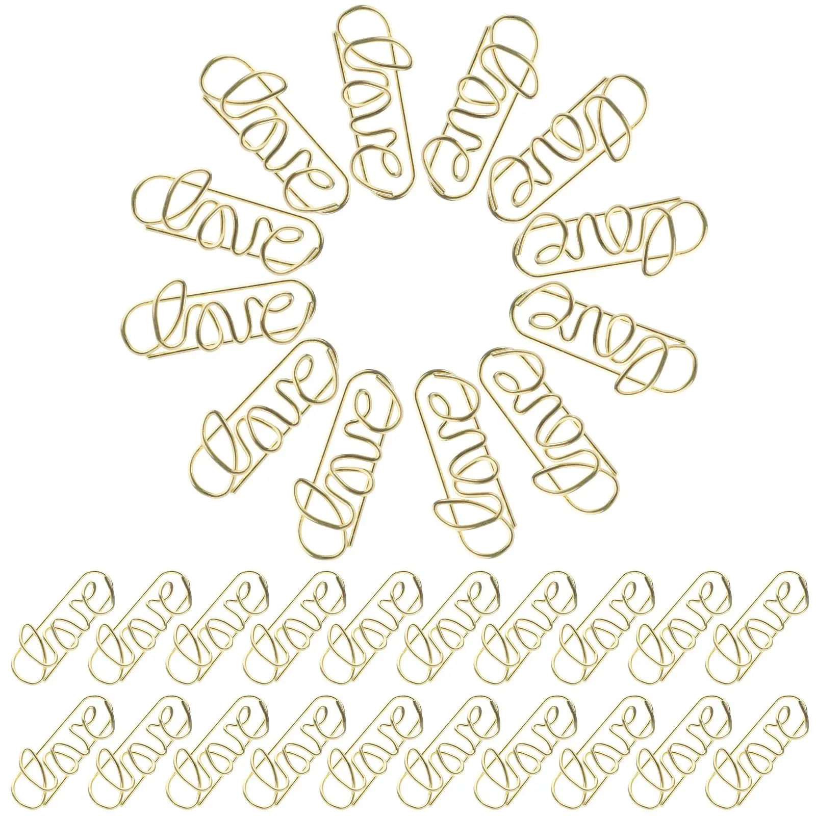 50 Pcs Paper Clips Mini Office Supplies Sturdy Document Fixing Clips Document Fixing Decorative Golden