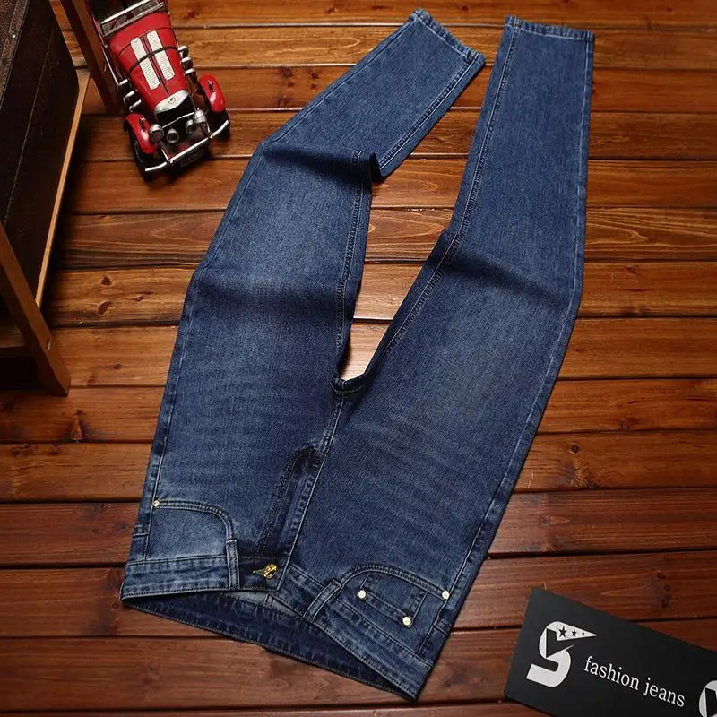 

Casual Simple Jeans for Men Trendy Slim Fit Stretchy Fashion Versatile Business Office Denim Classic Long Pants