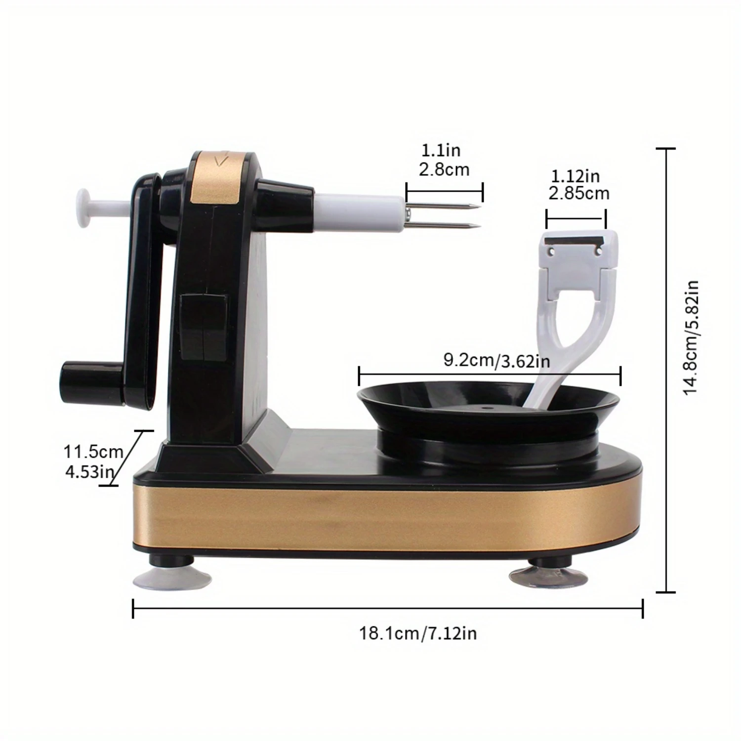 Multifunctional Hand-Cranked Fruit Peeler, , Potato, Pear Corer Cutter Slicer Machine, Straight Blade Edge, Durable Plastic