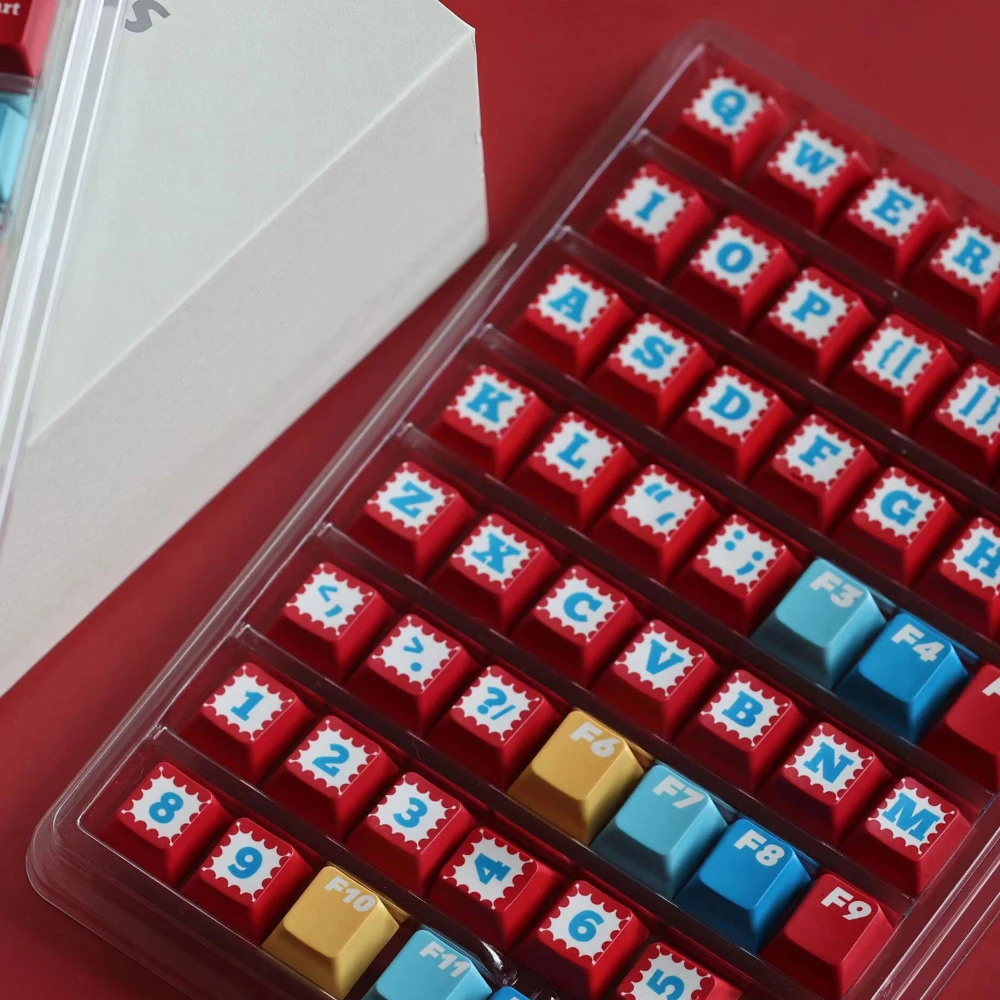 ECHOME Movie Ticket Tema Keycap Set, PBT Custom, Natal Red Keyboard Cap, Perfil cereja, teclado mecânico