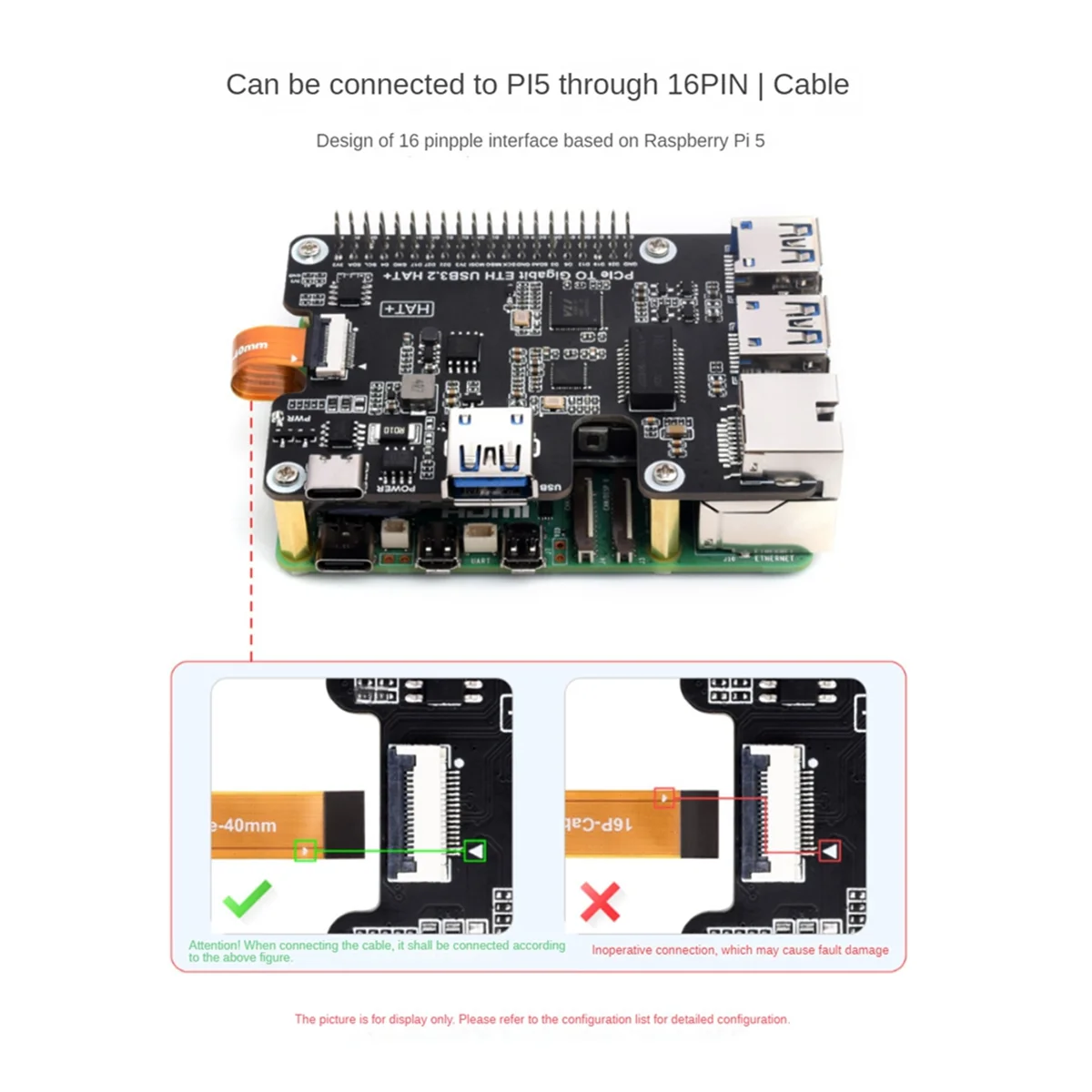 【nouveau-coup-d'utilisation-】-carte-d'extension-raspberry-pi-5-pcie-vers-gigabit-ethernet-et-usb-32-gen1-hat-carte-d'extension-pour-pi5